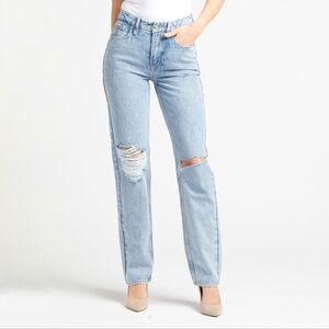 Good American NWT Good 90s Icon High Rise Distressed Denim Jeans